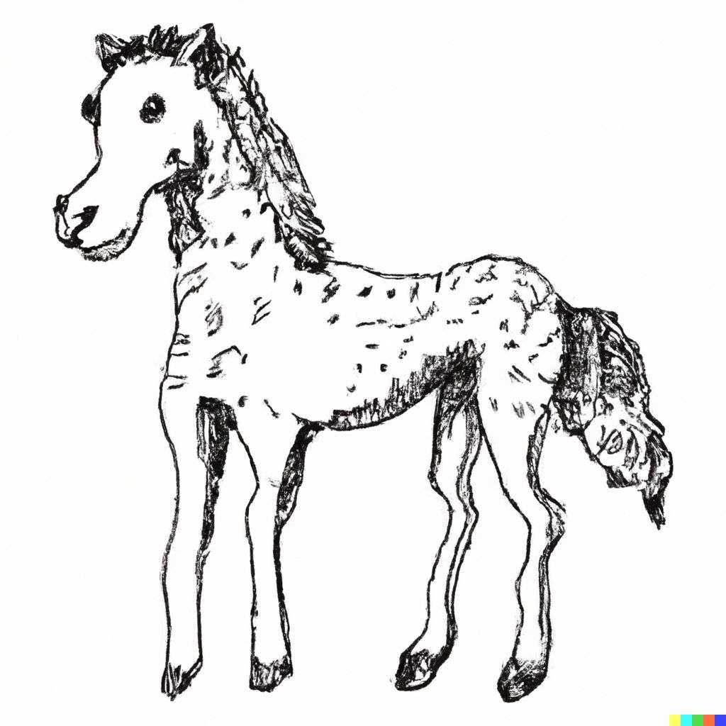 a horse, doodle